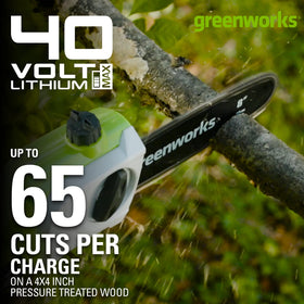 Greenworks 40V Polesaw automatic oiling ensures smooth cutting