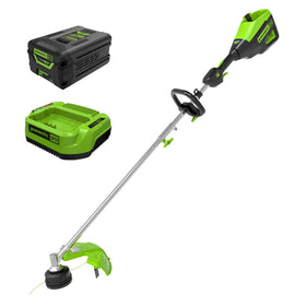 Greenworks 60V brushless trimmer motor delivers powerful cutting performance.