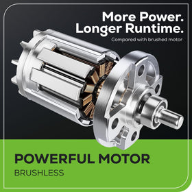 Greenworks 80V 21-inch mower steel deck close-up highlighting durability.
