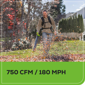 Greenworks 80V brushless motor promotes efficient performance and low maintenance.