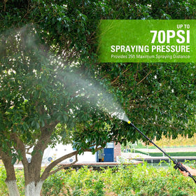 Greenworks sprayer with ergonomic double-padded straps for all-day comfort.