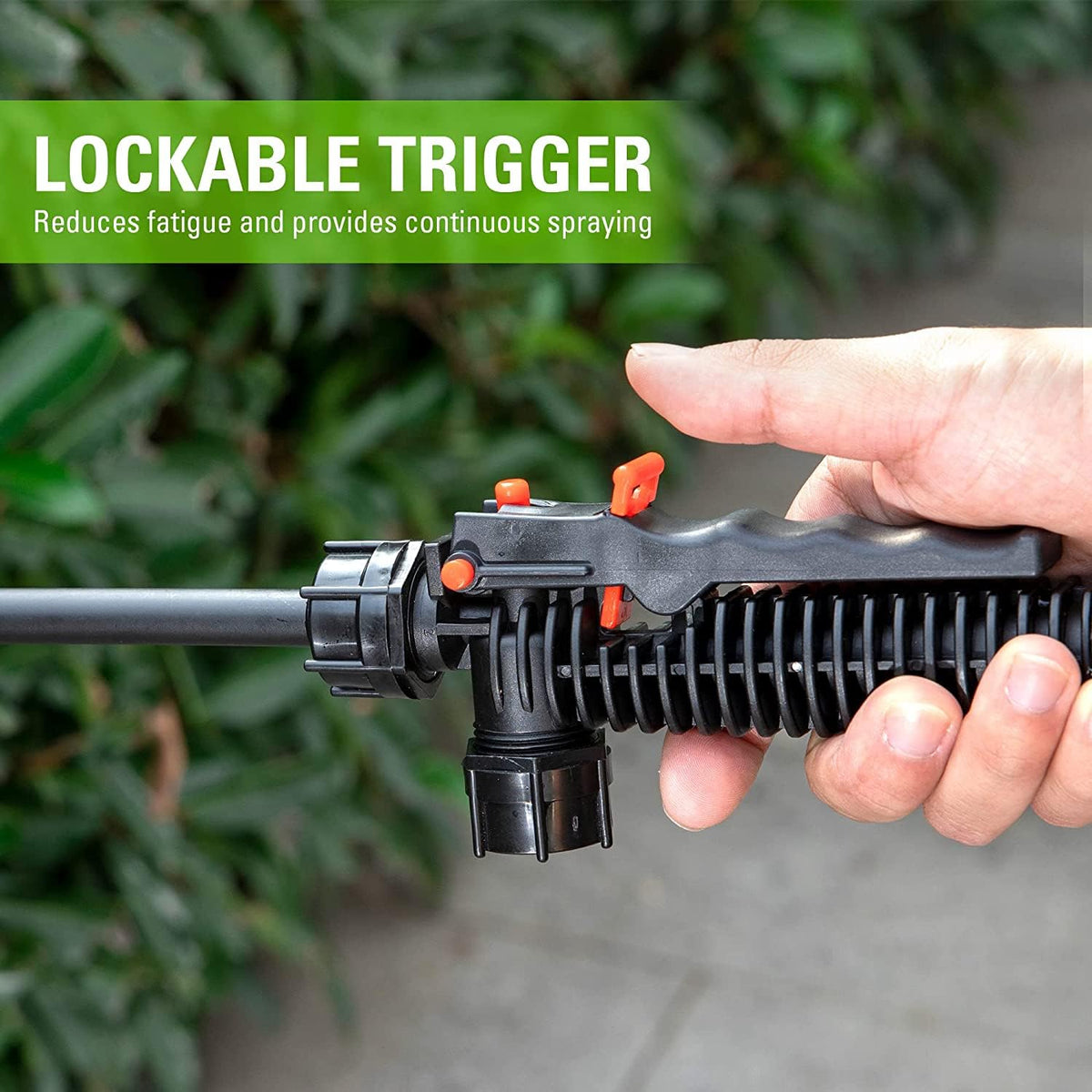 Greenworks sprayer includes five spray tips for versatility.