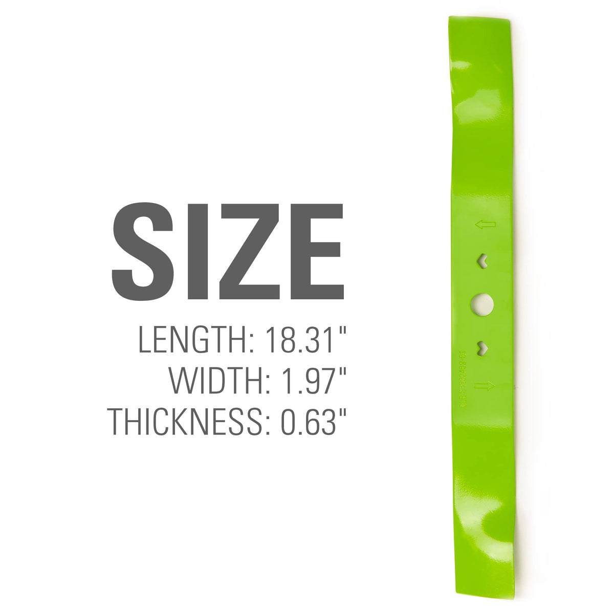 Genuine GreenWorks blade packaging displays replacement part for mower maintenance.