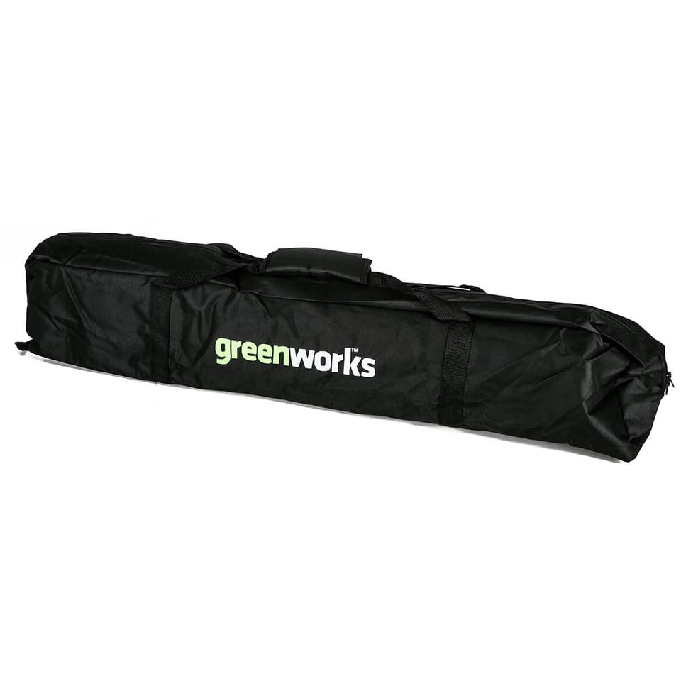 Greenworks universal pole saw carry case front view, protects gear during transport.