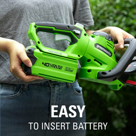 Greenworks cordless trimming footage for hedge maintenance without cords.