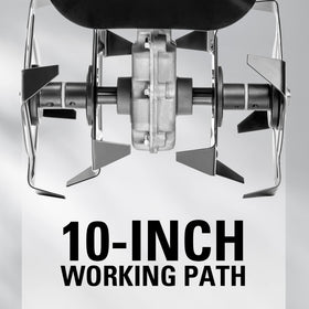 Greenworks cultivator attachment with tool-less adjustment