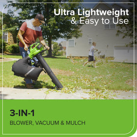 Greenworks dual 4Ah batteries setup supports continuous operation.
