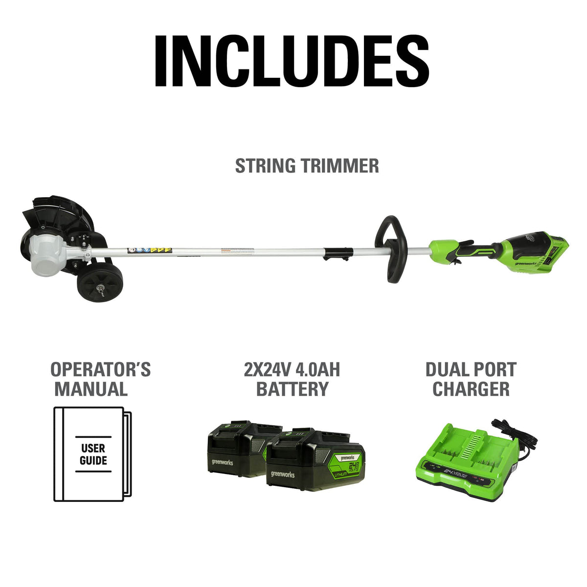 Greenworks 4Ah batteries power extended cordless edging sessions.