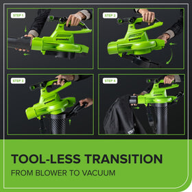 Greenworks ergonomic lightweight design reduces fatigue during extended use.