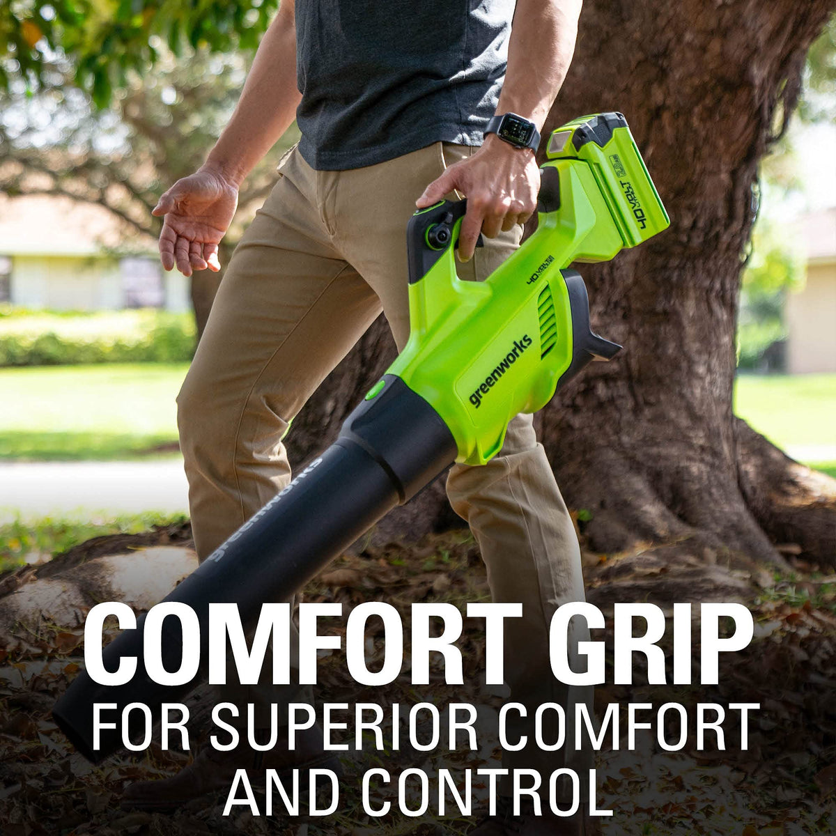 Fully equipped Greenworks leaf blower kit layout