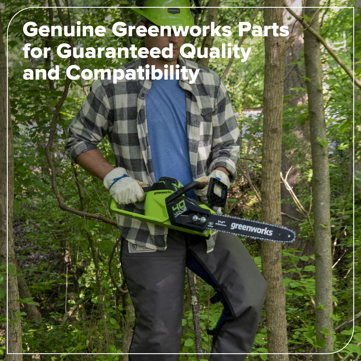Greenworks low-kickback design chain for smoother operation
