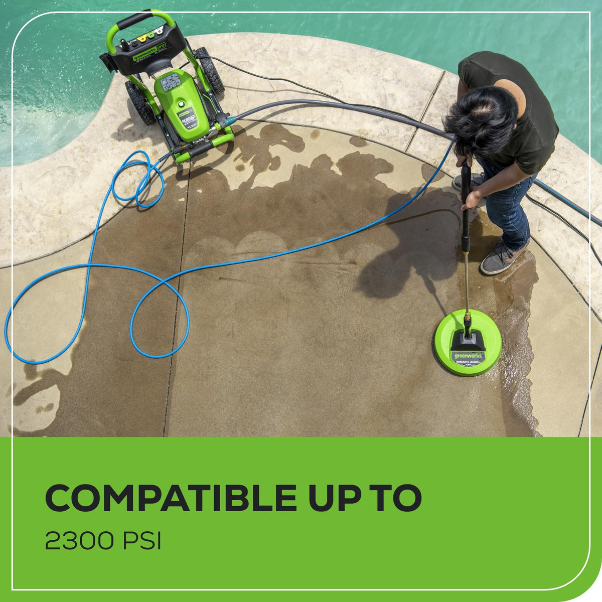 Greenworks M22 fittings close-up showing broad compatibility