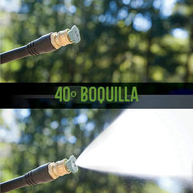 Greenworks nozzle tips with soap mode for foaming cleaner application.