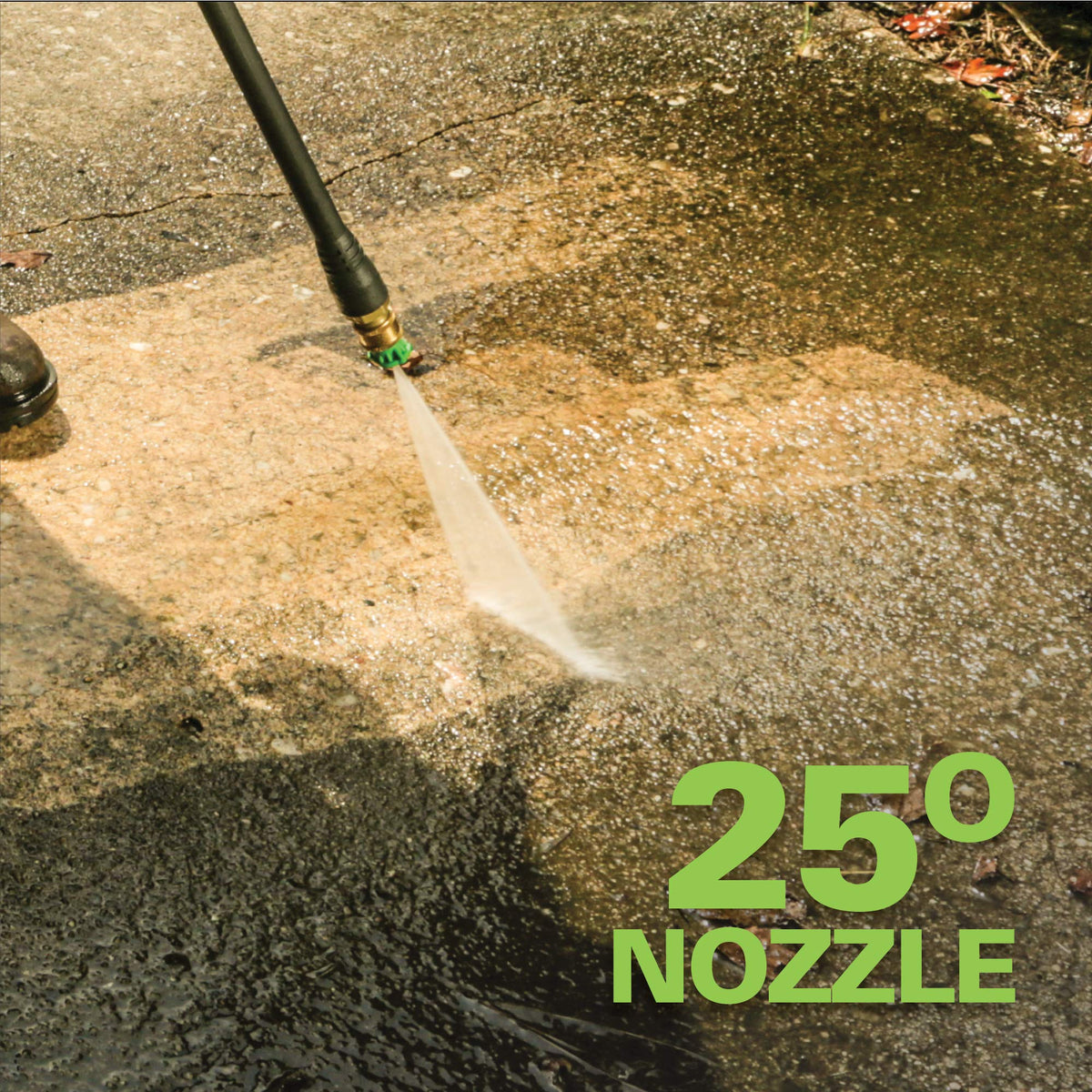 Greenworks 20 ft hose extends reach for convenient cleaning