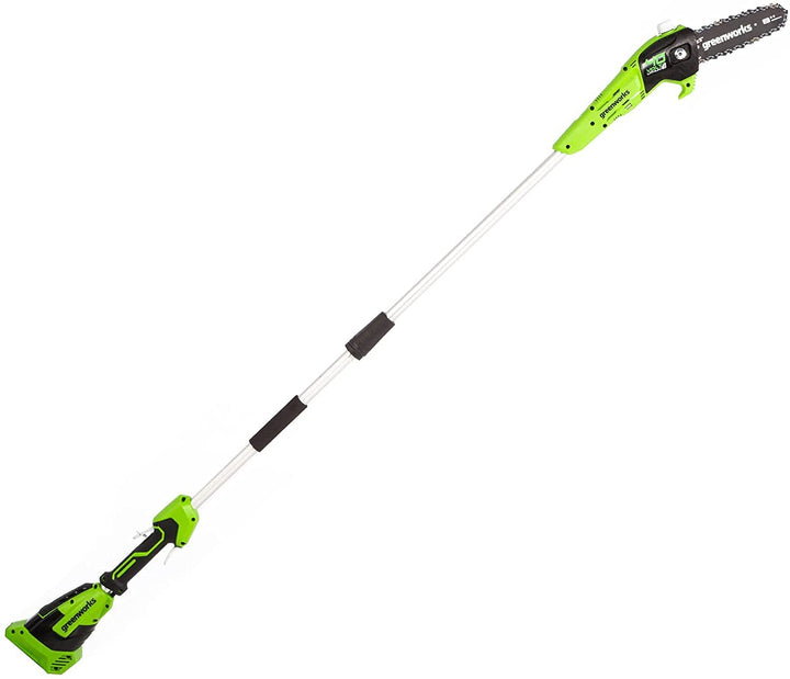 Greenworks PS40B00 8-inch bar and chain for precise pruning in yards.