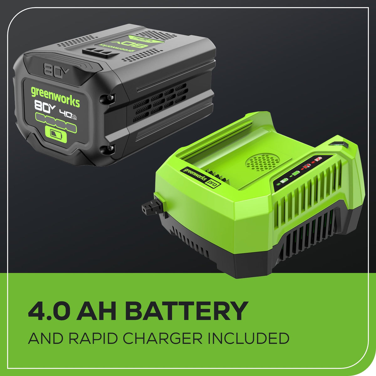 Greenworks blower operates quietly at 65dB for residential settings.