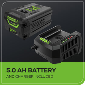 Greenworks rapid charger reduces downtime between uses.