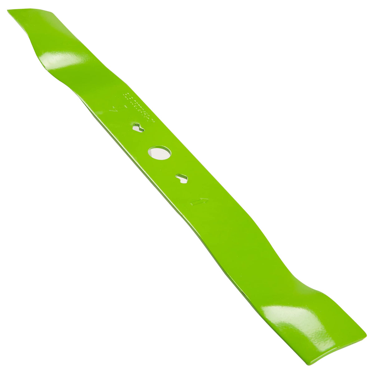 GreenWorks replacement blade 19-inch close-up for compatible mowers.