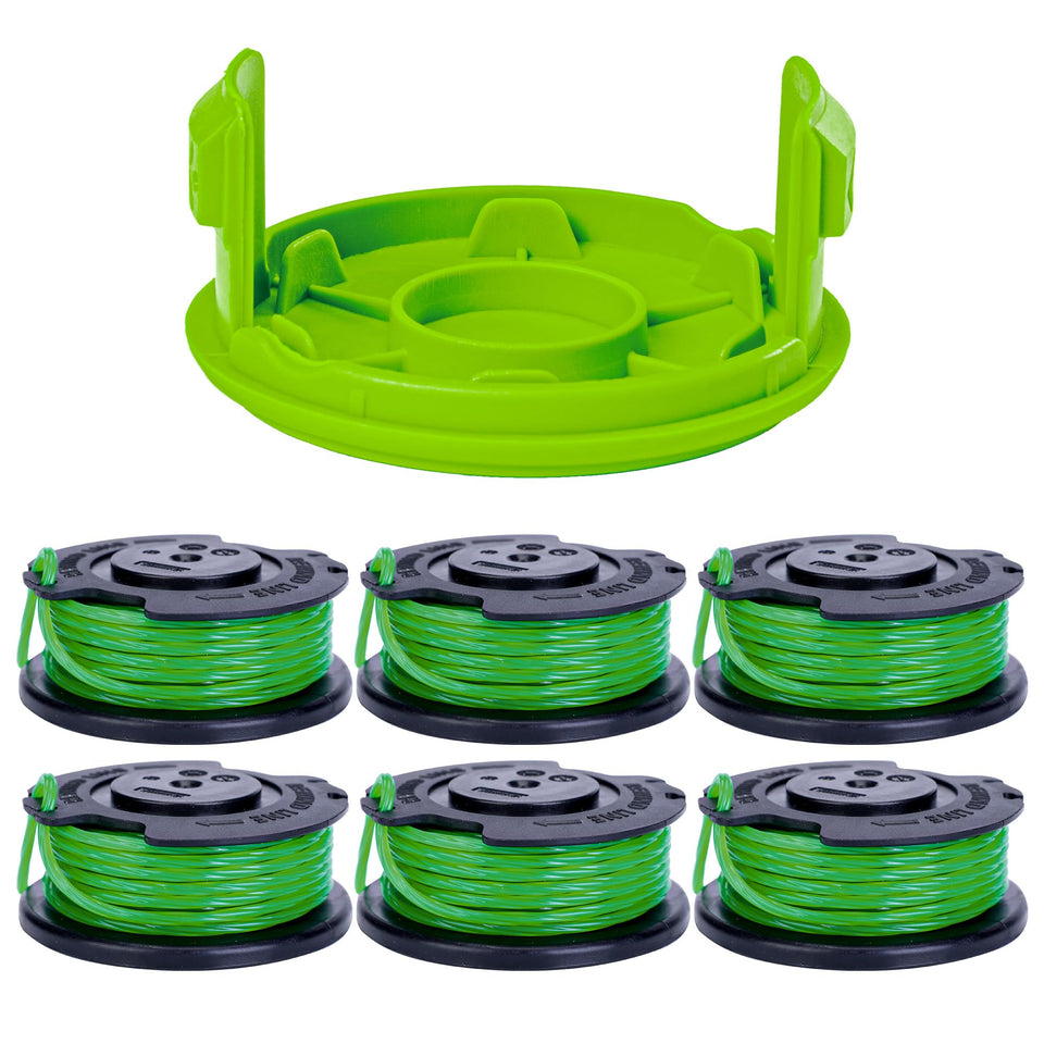 Greenworks replacement spool cover for quick-fit, easy trimmer maintenance.