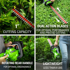 Greenworks tool-only option with battery sold separately.