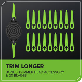 Greenworks 20-blade pack tackles thick weeds and overgrowth.