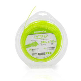 Greenworks trimmer line 100 ft spool, 0.080-inch diameter, universal compatibility.