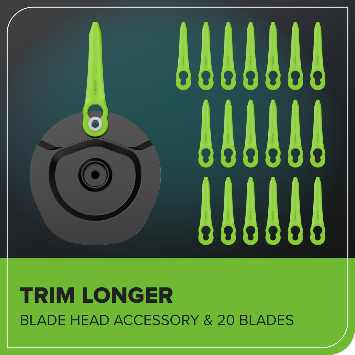 Greenworks trimmer handles small shrubs up to 3/8 inch with rust-resistant blades.