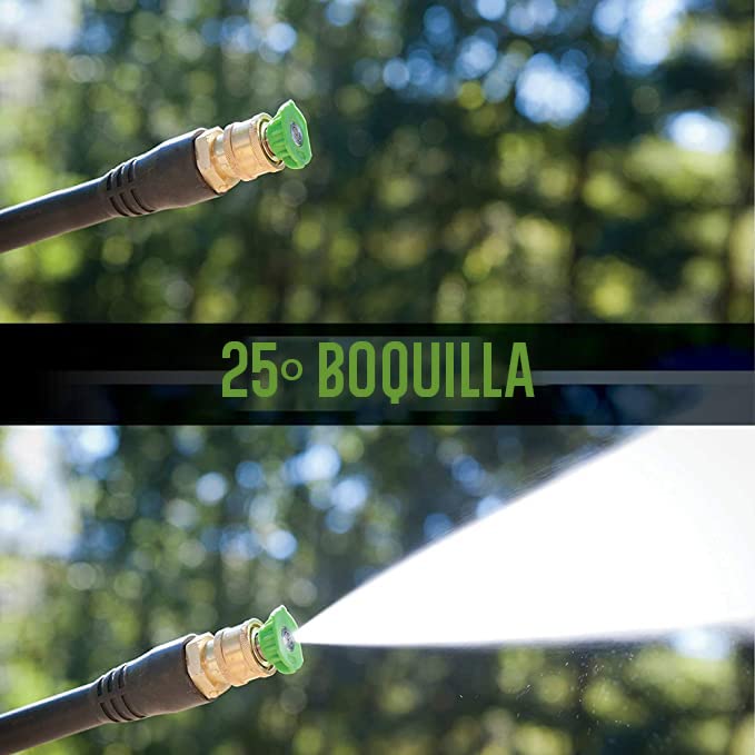 Greenworks universal nozzle tips 40-degree for gentle rinsing on delicate surfaces.