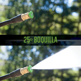 Greenworks universal nozzle tips 40-degree for gentle rinsing on delicate surfaces.