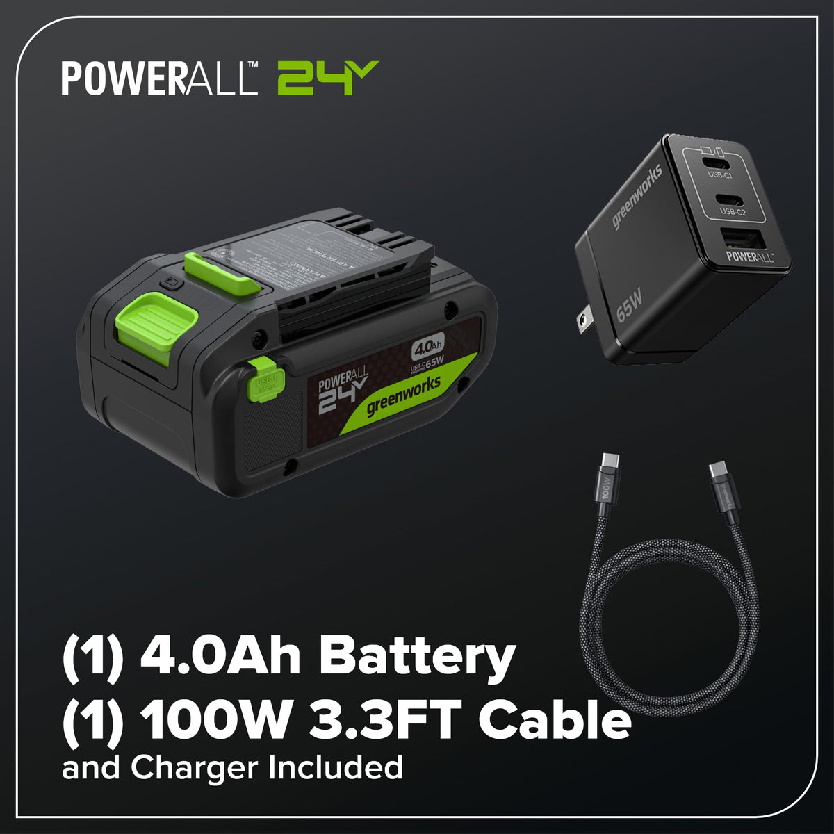 Included USB-C cable for fast charging and easy setup.