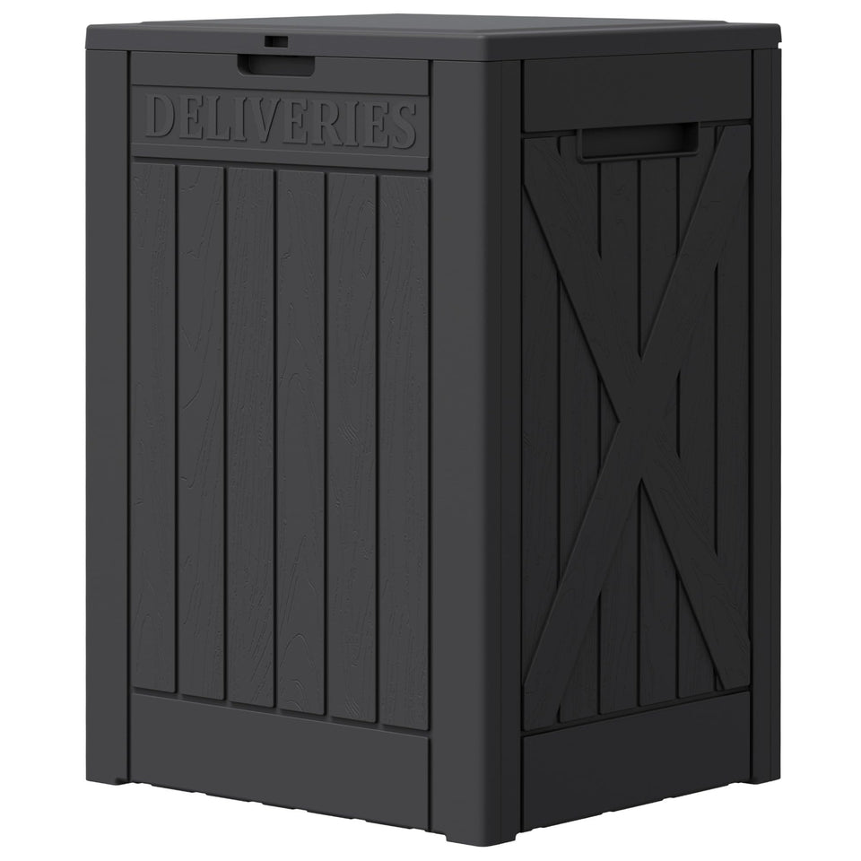 Greesum 52-gallon outdoor package box front view showing large delivery capacity.