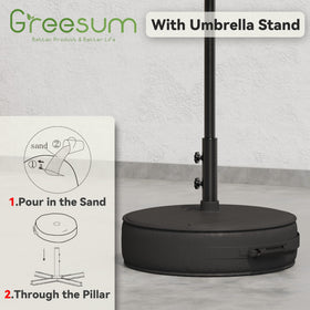 Greesum 8-rib steel frame provides wind resistance and sturdy support.