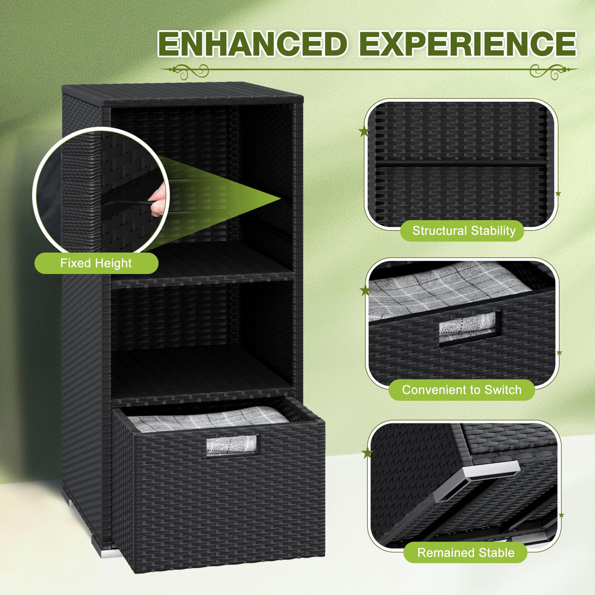Greesum cabinet interior with adjustable divider for flexible storage heights