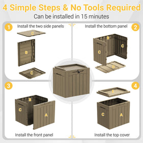 Greesum deck box comes with an installation manual for DIY setup.