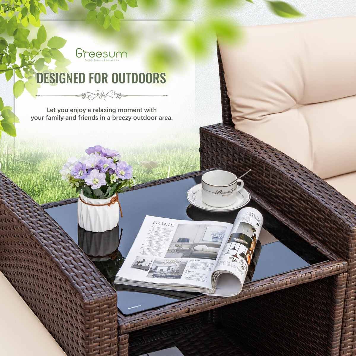 Greesum backyard patio setup ideal for small spaces and style