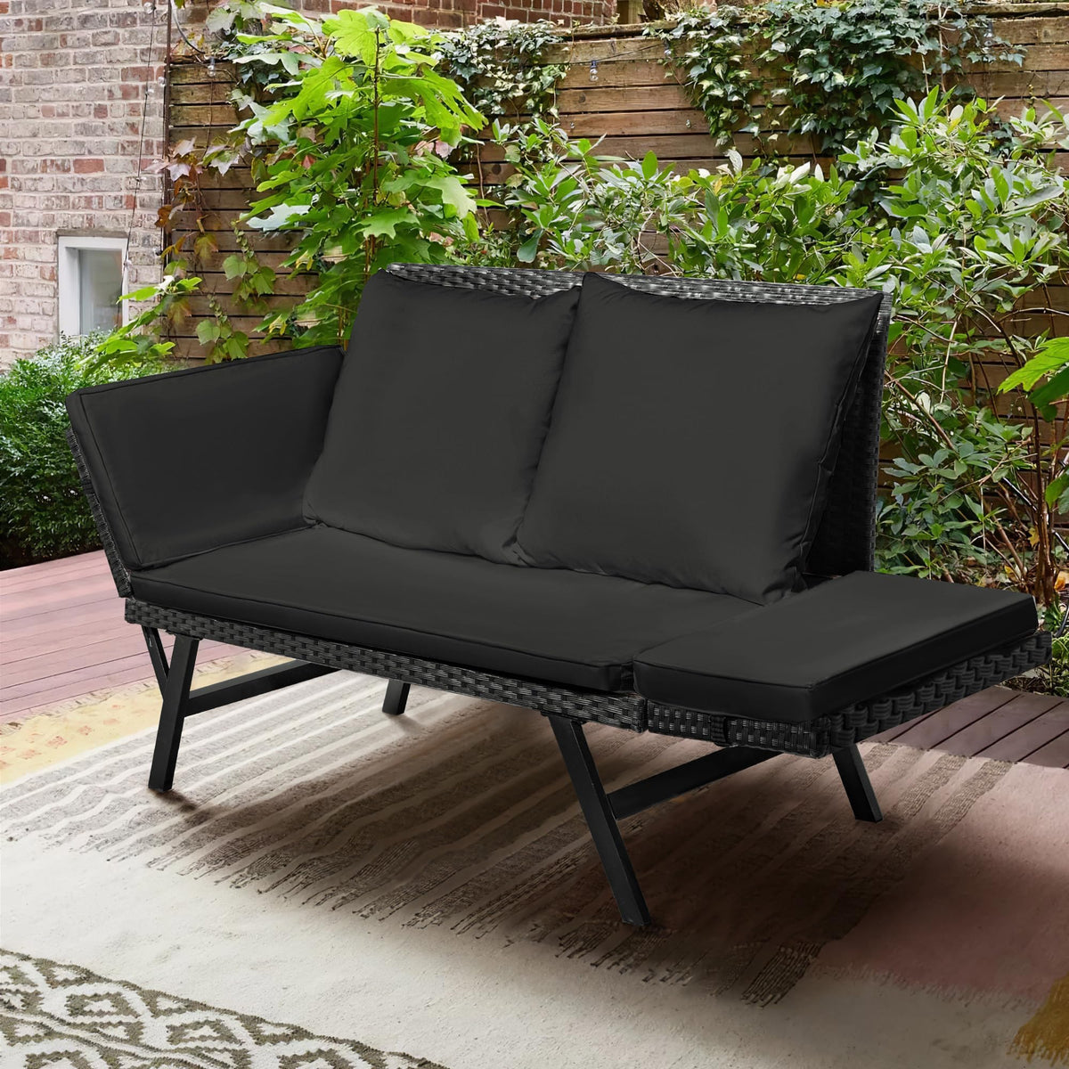 Greesum convertible daybed with adjustable armrests for flexible seating