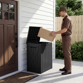 Greesum 52-gallon capacity shown for patio organization.