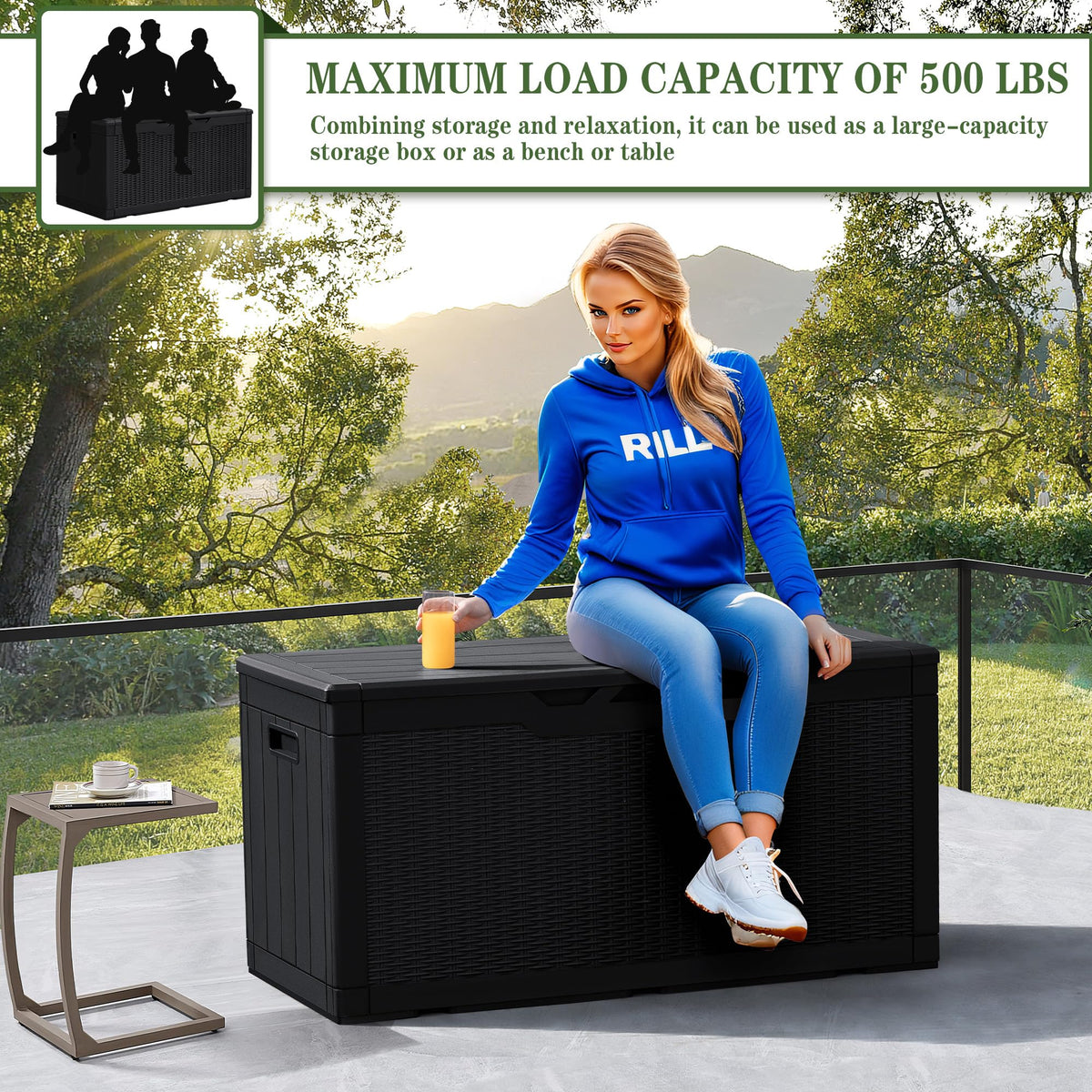 Greesum lockable lid for secure outdoor storage of belongings