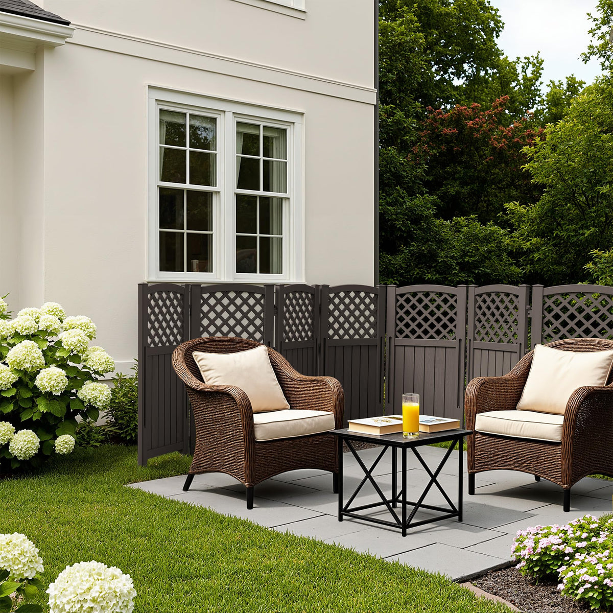 Greesum openwork pattern allows airflow while preserving privacy.