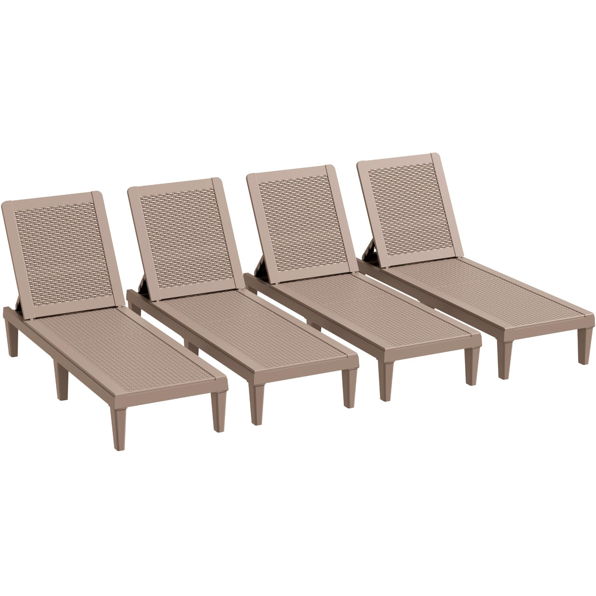 Greesum outdoor chaise lounge chairs set of four for versatile garden and poolside lounging.