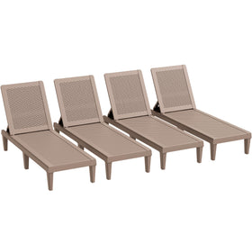Greesum outdoor chaise lounge chairs set of four for versatile garden and poolside lounging.