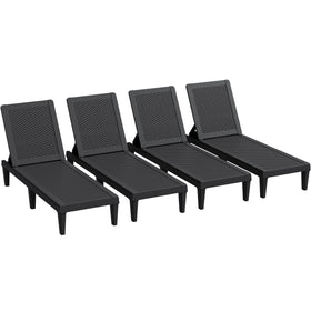Greesum outdoor chaise lounge set of 4 with 5-position backrest for customized comfort.