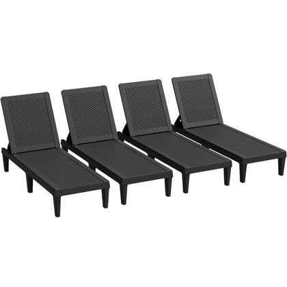 Greesum outdoor chaise lounge set of 4 with 5-position backrest for customized comfort.