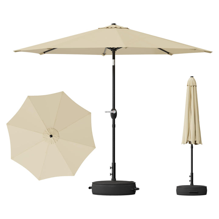 Greesum outdoor patio umbrella with base for stable shade on patios and poolside.