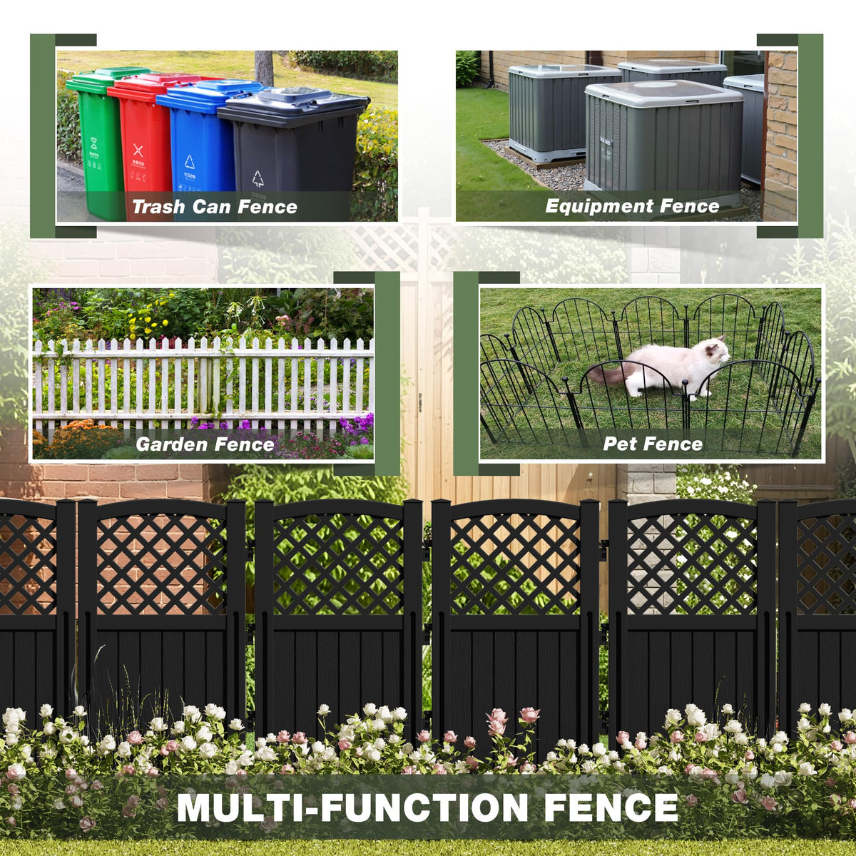 Greesum screen enclosure shields air conditioner units while staying breathable.