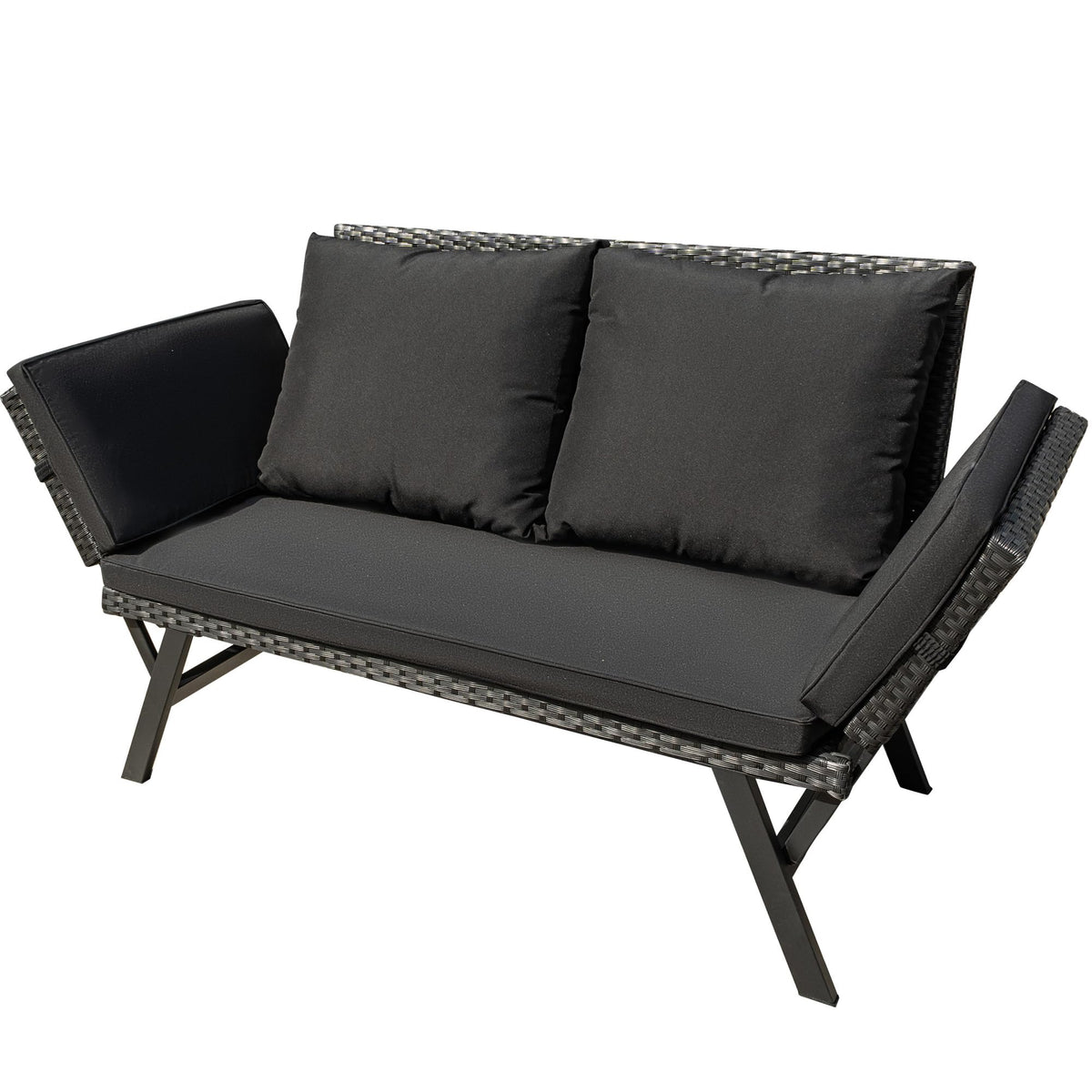 Greesum outdoor sofa bed in rattan for versatile lounging by the yard