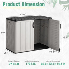Greesum 27cuft lid-open view highlighting easy access to tools and cushions