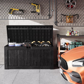 Greesum storage box hydraulic lid allows safe, hands-free opening.