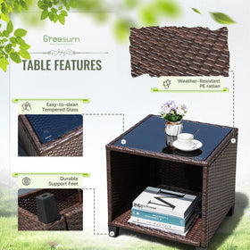 Storage-capable table keeps items close at hand during outdoor moments