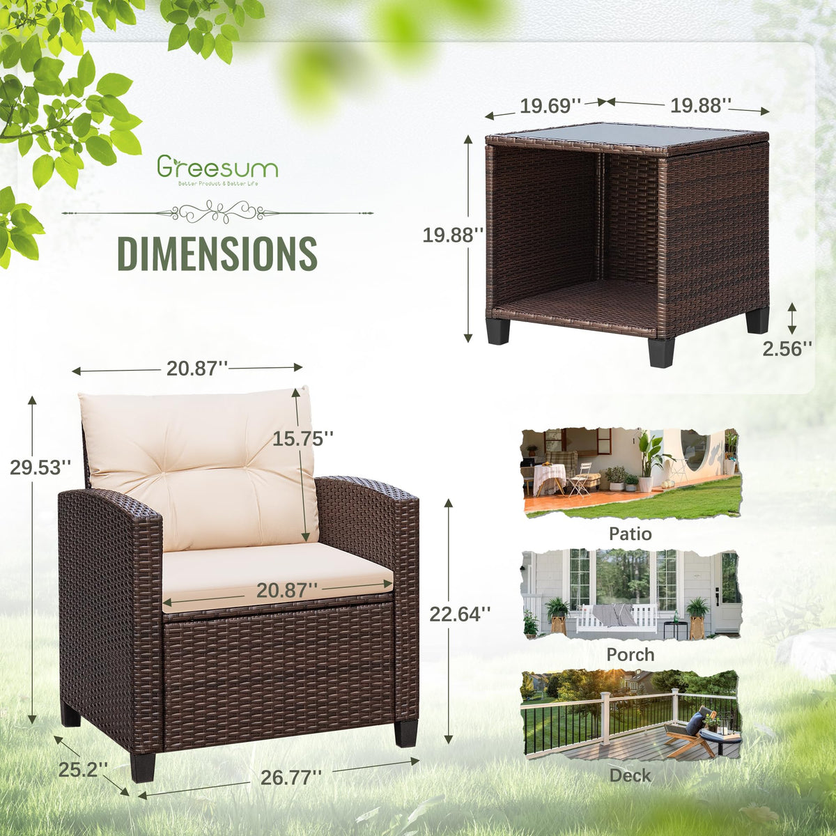 Weather-resistant rattan construction stands up to sun and rain